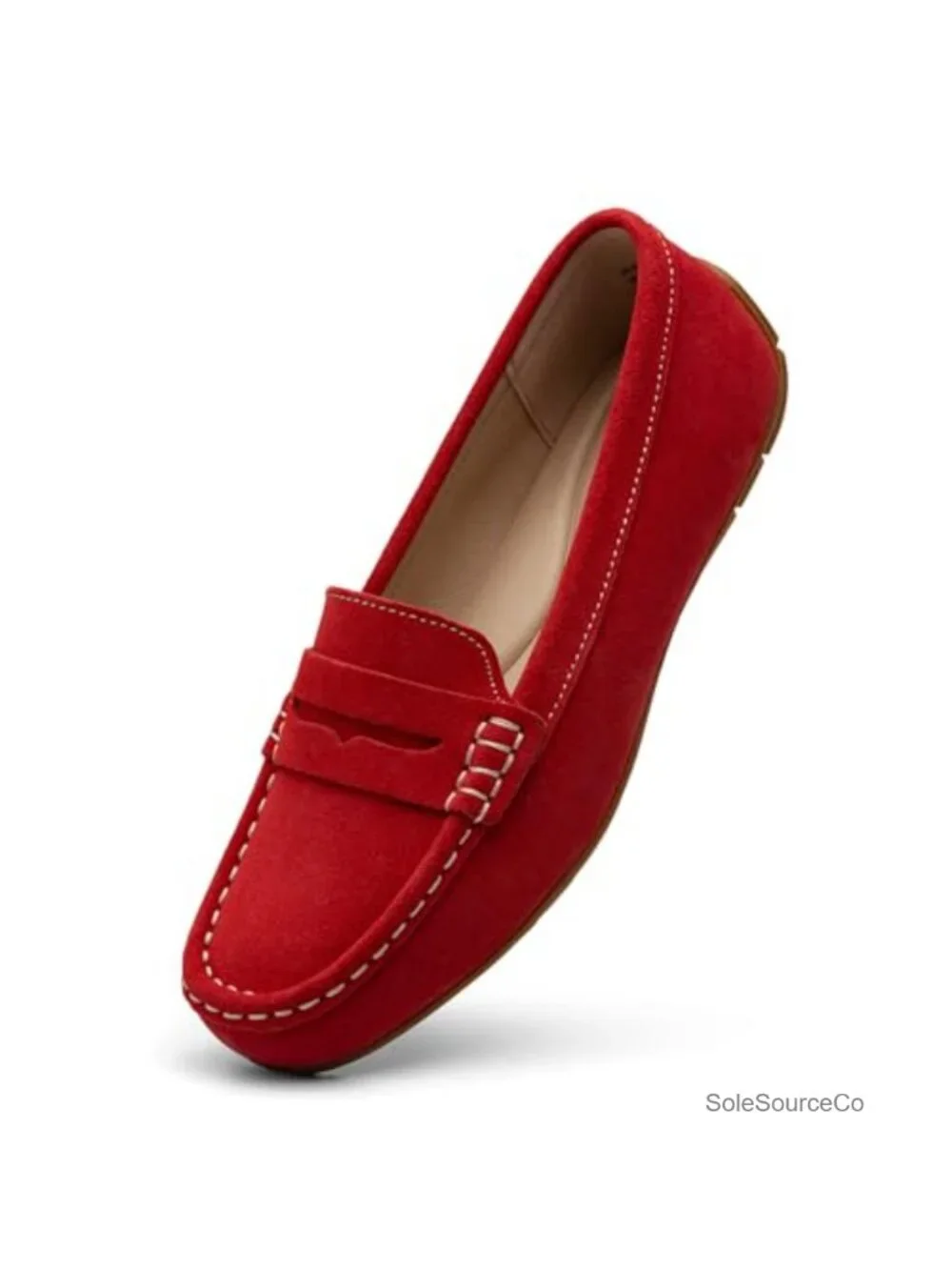 Suede Leather Penny Loafers Slip-On Memory Foam Business Casual Work Shoes